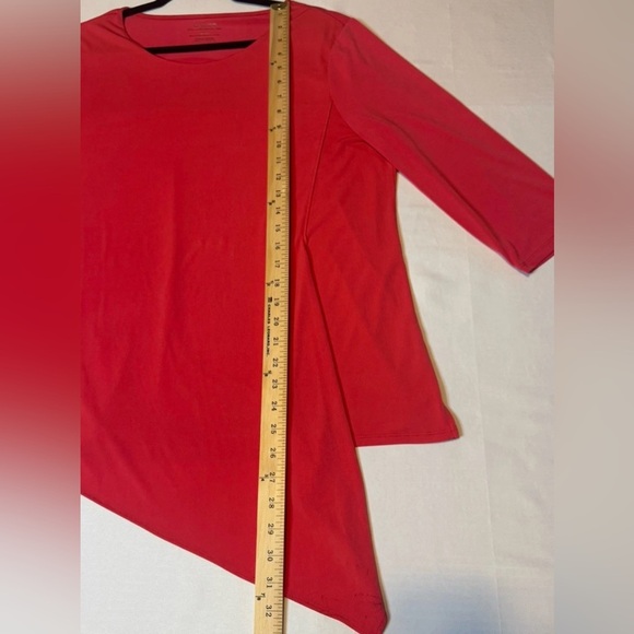 Women’s Chicos Asymmetrical Red Top. Size 2 (US Large) The Ultimate Tee - Picture 4 of 11